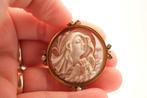 Broche - 18 karaat Geel goud, Shell - Parel - Victoriaans, Handtassen en Accessoires, Antieke sieraden