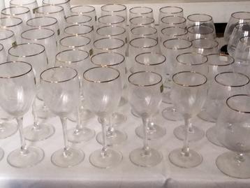 Service de boisson (60) - Or 24 ct - Verres avec bords en or