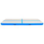Gymnastiekmat met pomp opblaasbaar 400x100x20 cm PVC blauw, Verzenden