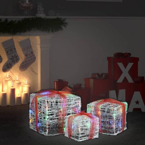 vidaXL Kerstverlichting geschenkdozen 3 st decoratief acryl, Divers, Noël, Envoi