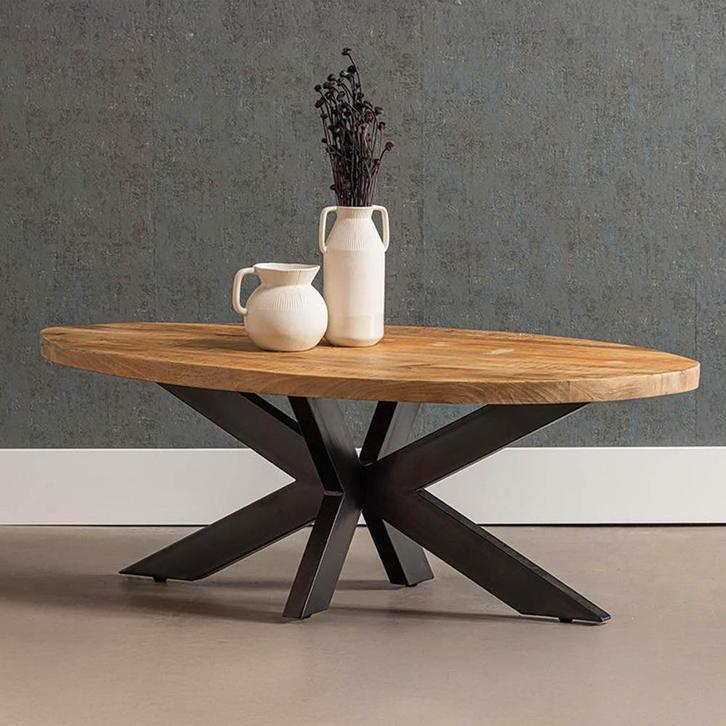 Salontafel Mangohout Ovaal Oscar 130x70 cm, Maison & Meubles, Tables | Tables de salon, Envoi