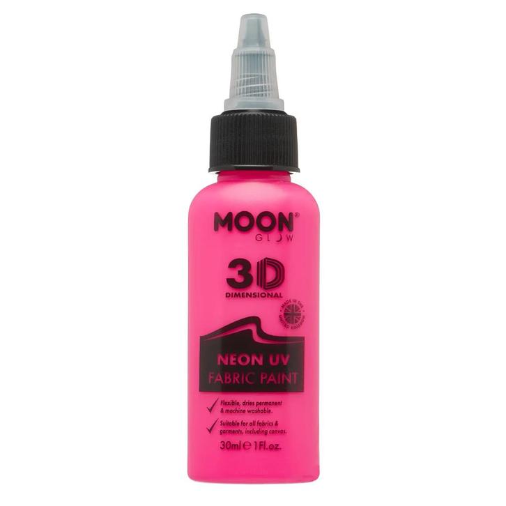 Moon Glow Neon UV Fabric Paint 30ml Intense Pink 30ml, Hobby en Vrije tijd, Feestartikelen, Nieuw, Verzenden