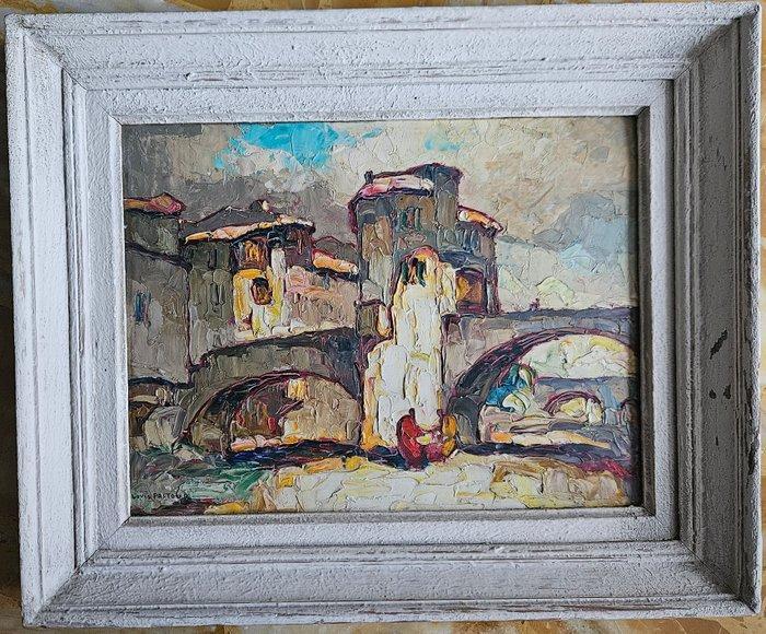 Louis Pastour (1876-1948) - Le pont, Antiquités & Art, Art | Peinture | Classique