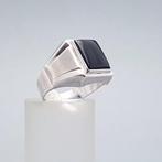 Argent, Art déco, Onyx - Bague