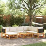 vidaXL 8-delige Loungeset met kussens massief acaciahout, Tuin en Terras, Verzenden, Nieuw, Loungeset