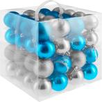 tectake 64 kerstballen onbreekbaar in zilver/blauw - zilver/, Verzenden, Nieuw