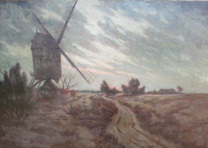 Verstreken Jules ( 1882 - 1961 ) - Zonsondergang op de heide, Antiek en Kunst, Kunst | Schilderijen | Klassiek