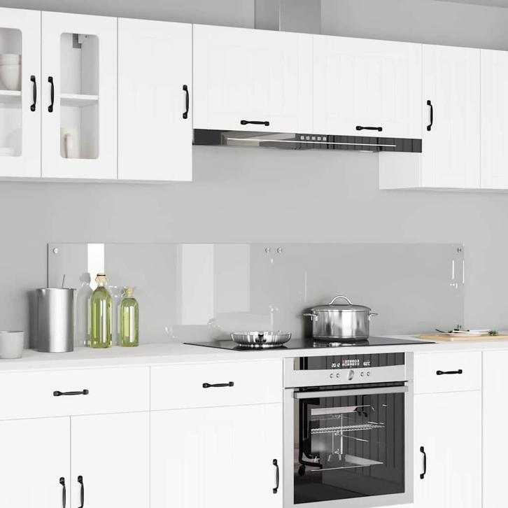 vidaXL Keuken Spatscherm Doorzichtig 100 x 40 cm gehard glas, Antiek en Kunst, Antiek | Keukengerei, Verzenden