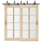 vidaXL Doos met onderdelen voor schuifdeur 213,5 cm staal, Doe-het-zelf en Bouw, Hang- en Sluitwerk, Verzenden, Nieuw