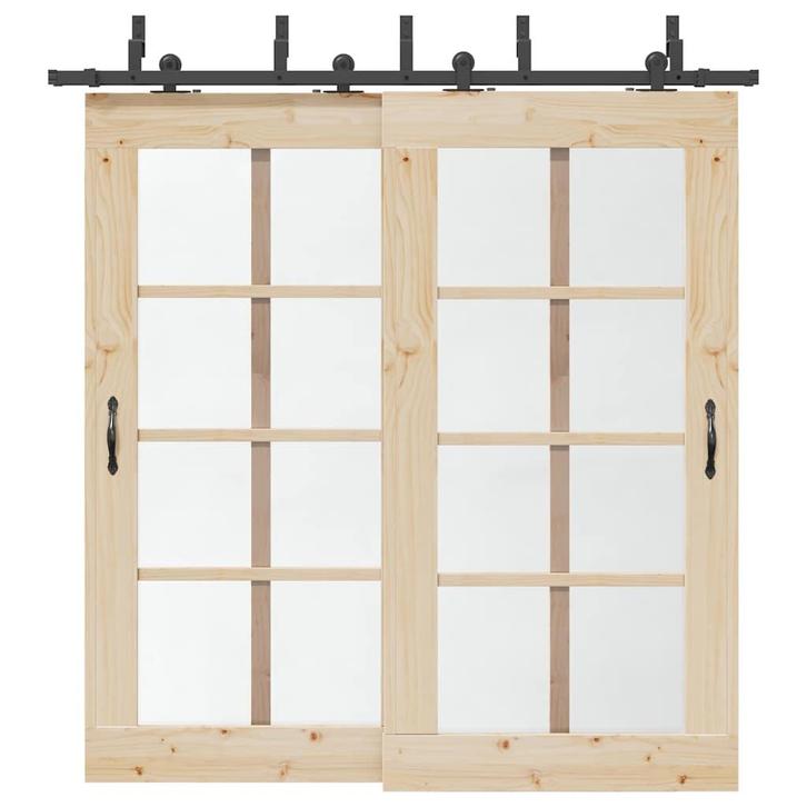 vidaXL Doos met onderdelen voor schuifdeur 213,5 cm staal, Doe-het-zelf en Bouw, Hang- en Sluitwerk, Nieuw, Verzenden