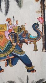 Exclusieve Indiase stof met olifanten - 300x280cm -, Antiek en Kunst, Antiek | Tapijten, Tafelkleden en Textiel