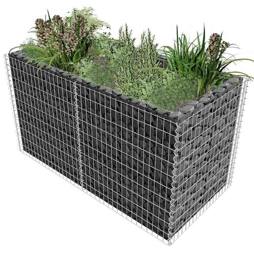 vidaXL Gabion plantenbak verhoogd 180x90x100 cm staal, Tuin en Terras, Bloempotten, Nieuw, Verzenden