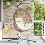 vidaXL Hangende ei-stoel Licht roomkleur 104 x 100 x 191 cm, Tuin en Terras, Verzenden, Nieuw