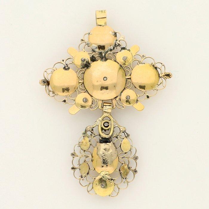 Pendentif - 18 carats Or jaune - Diamant, Bijoux, Sacs & Beauté, Bijoux anciens