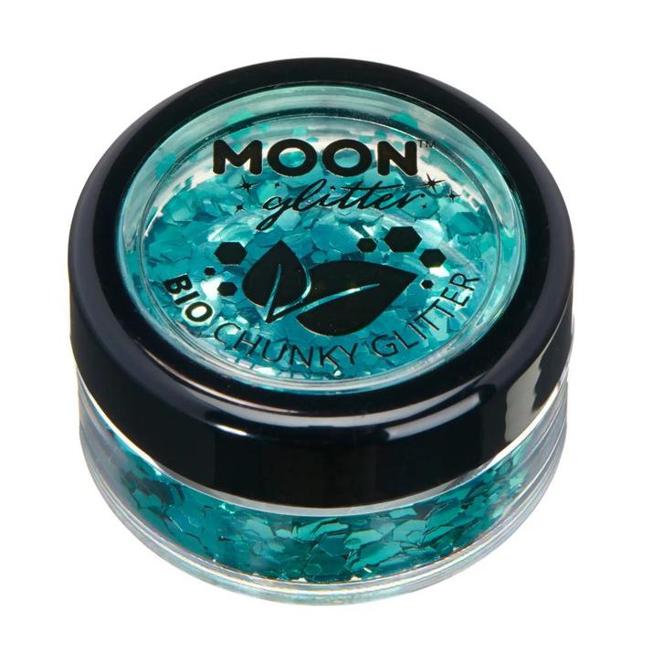 Moon Glitter Bio Chunky Glitter Turquoise 3g, Hobby en Vrije tijd, Feestartikelen, Nieuw, Verzenden