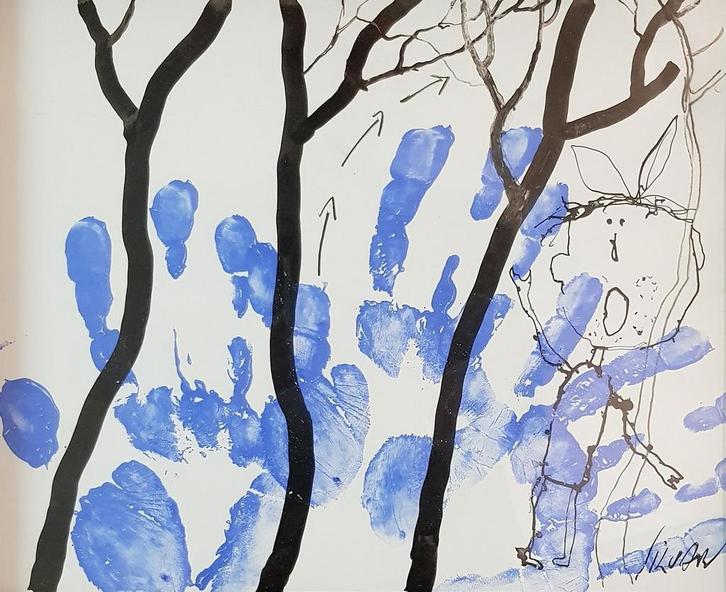 CHRISTIAN SILVAIN (forest on hands), Antiek en Kunst, Kunst | Schilderijen | Modern