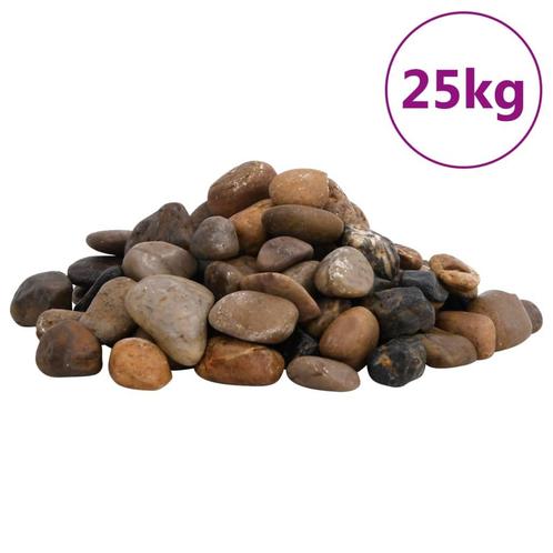 vidaXL Kiezelstenen gepolijst 2-5 cm 25 kg meerkleurig, Dieren en Toebehoren, Vissen | Aquaria en Toebehoren, Nieuw, Verzenden