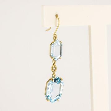 Oorbellen - 18 karaat Geel goud - 12.06ct. tw. Topaas -
