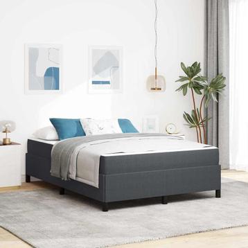 vidaXL Bedframe Donkergrijs 140 x 200 cm Katoenen stof, Verzenden