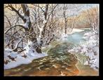 Richard Kiss (1968) - Paysage de neige en Hongrie, Antiek en Kunst