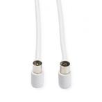 Coax kabel - Nedis - 2 meter (Analoog, Haaks, Wit), Verzenden