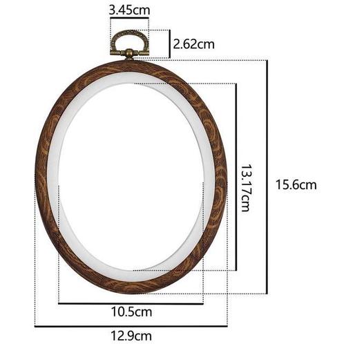 Brocante houten ring ovaal borduurring met stelschroef, Maison & Meubles, Accessoires pour la Maison | Plantes & Fleurs artificielles