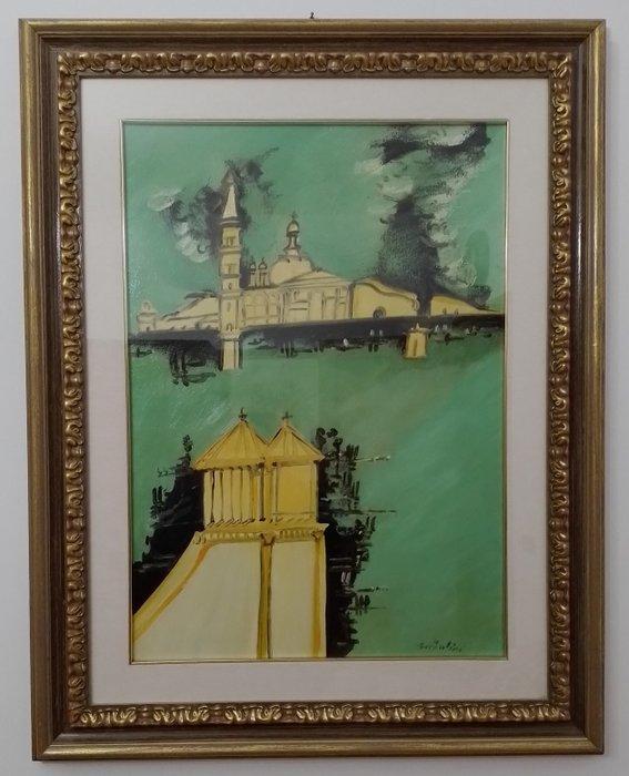 Remo Brindisi (1918-1996) - Venezia in verde, Antiek en Kunst, Kunst | Schilderijen | Modern