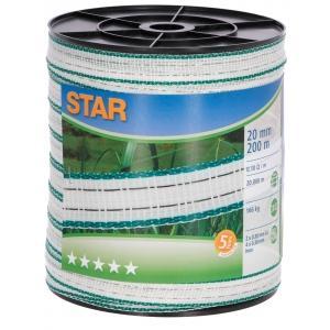 Star breed lint.,200m,20mm, wit/groen, 2xcu 0,30+4xni 0,30 -, Animaux & Accessoires, Box & Pâturages