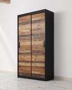 Halkast - Old wood - 110x45x200 - Garderobekast kledingkast, Verzenden