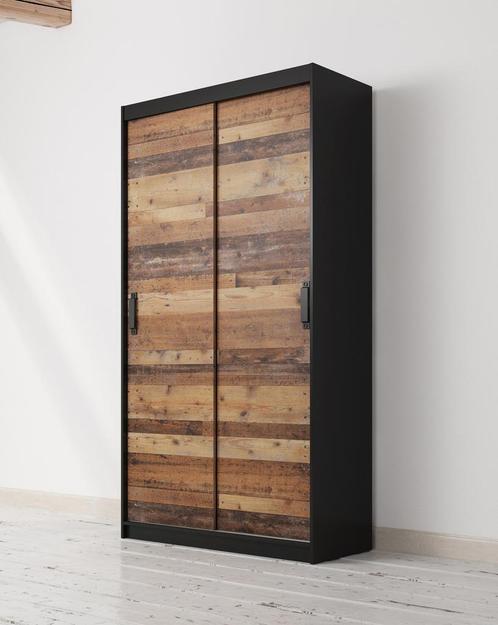 Halkast - Old wood - 110x45x200 - Garderobekast kledingkast, Huis en Inrichting, Kasten | Overige, Nieuw, Verzenden