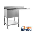 RVS spoeltafel voor vaatwasser met bodemschap en rand | 1 sp, Verzenden, Nieuw