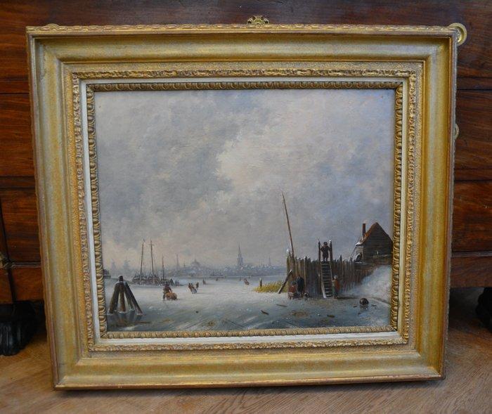 Sebastiaan Theodorus Voorn Boers (1828-1893) - IJsgezicht, Antiek en Kunst, Kunst | Schilderijen | Klassiek