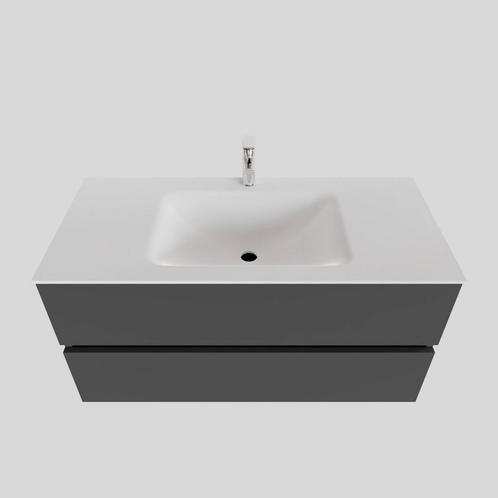 Badkamermeubel Solid Surface BWS Oslo 100x46 cm Midden Mat, Doe-het-zelf en Bouw, Sanitair, Bad, Nieuw, Ophalen of Verzenden