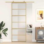 vidaXL Schuifdeur 76x205 cm mat ESG-glas en aluminium, Doe-het-zelf en Bouw, Deuren en Vliegenramen, Verzenden, Nieuw