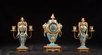 Klok en garnituur set  (3) -   - Sevre porselein - 1850-1900, Antiek en Kunst, Antiek | Klokken