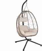 Tweedekans | Polyrotan Hangstoel Aria - Beige - Incl., Ophalen of Verzenden, Nieuw