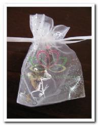 Giftbag organza white/silver butterfly 7*9 cm. white/sil, Hobby & Loisirs créatifs, Bricolage