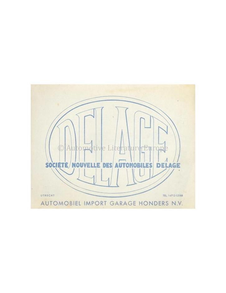 1937 DELAGE PRIJSLIJST BROCHURE FRANS, Verzamelen, Automerken, Motoren en Formule 1, Ophalen of Verzenden