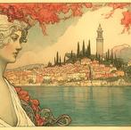 CREATIVE_HUB - Panoramic art deko Sirmione peninsula cm 60 x