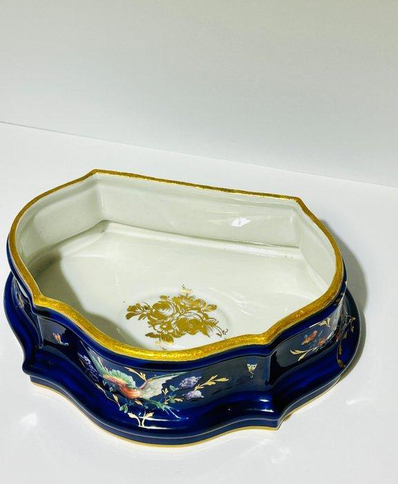 Large Hand-Painted Cobalt Blue & 24K Gold French Porcelain, Antiquités & Art, Curiosités & Brocante