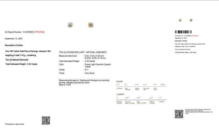 Zonder Minimumprijs - Oorbellen - 18 karaat Geel goud -, Handtassen en Accessoires, Oorbellen