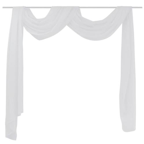 vidaXL Overgordijn doorschijnend voile 140 x 600 cm wit, Huis en Inrichting, Stoffering | Gordijnen en Lamellen, Nieuw, Verzenden