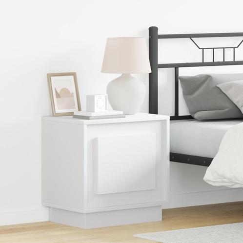 vidaXL Nachttafels met LED Verlichting 2 stuks Wit, Huis en Inrichting, Slaapkamer | Nachtkastjes, Nieuw, Verzenden