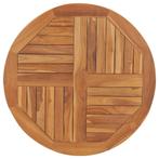 vidaXL Tafelblad rond 2,5 cm 80 cm massief teakhout, Verzenden, Nieuw