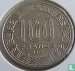 Gabon 100 francs 1975 (proefslag), Verzenden, Losse munt