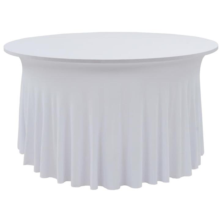 vidaXL 2 st Tafelhoezen stretch met rok 180x74 cm wit, Tuin en Terras, Tuinmeubel-accessoires, Nieuw, Verzenden