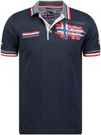 Geographical Norway Denim Polo Shirt Met Borstzakje Krusty, Vêtements | Hommes, Verzenden