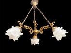 Lustre - fusion de laiton et de verre soufflé satiné