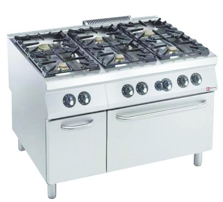Gasfornuis | 6 Branders | 6x 10kW | Met Gasoven 8.5kW - GN, Zakelijke goederen, Horeca | Keukenapparatuur, Nieuw in verpakking