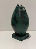 Sculpture, Rzeba Fat cat brzowy - 14 cm - Bronze patiné, Antiek en Kunst